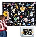 Sistema Solar para Niños con 61 Figuras Fieltro - BONNYCO | Planetas Sistema Solar para Niños Juguetes Montessori | Juguetes Niños 3 4 5 6 7 8 Años Regalos para Niños Niñas Cumpleaños Navidad
