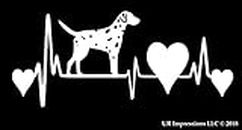 UR Impressions Dalmatian Heartbeat Decal Vinyl Sticker Graphics for Cars Trucks SUV Vans Walls Windows Laptop|White|7.5 X 3.6 inch|URI250