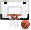 SKLZ 18" Mini Basketball Hoop with Shatterproof Backboard, Breakaway Rim, Heavy Duty Net, 5" Ball - Over-Door Mounts for Office, Dorm, Bedroom
