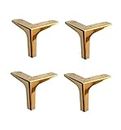 WSK Hardware Golden Glossy Finish 3 Inch Stainless Steel Heavy Model Y Design Sofa Table Furniture Leg (Pack of 4 Pcs) SL1162H3-004