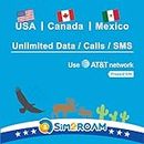 Tarjeta SIM AT&T de EE. UU., Canadá, México|Datos de Alta Velocidad ilimitados/Llamadas/Textos|Tarjeta SIM ATT EE. UU., Estados Unidos, CA, Canadá, México|Solo se Adapta a iPhone(21 días)