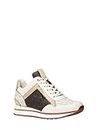 Michael Kors Maddy Trainer Fashion Sneaker Shoes (Regular, Vanilla/Brown, Vanilla,brown, 6