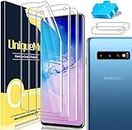 [3+2 Pack] Unique Me Flexible TPU Screen Protector Compatible for Samsung Galaxy S10 and Tempered Glass Camera Lens Protector Compatible for Samsung Galaxy S10 [Easy Installation Tool][Bubble Free] [Full Coverage]