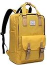Women Backpack,VASCHY Vintage Water Resistant Casual Daypack Laptop Backpack Rucksack Bookbag for Travel/Business/School Fits 15.6 Inch Laptop Yellow
