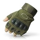 ketmart Nylon Tactical Half Finger Gloves For Sports, Hard Knuckle,Hiking,Cyclling,Travelling,Camping,Outdoor,Boxing, Motorcycle Riding, Arm Shooting Gym Gloves, Green