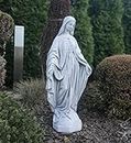 Green Lane Garden Figurine de la Vierge Marie, sculpture intérieure ou extérieure en pierre reconstituée, statue religieuse Blanc/Gris Taille unique 680