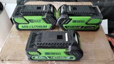 3 Greenworks  Batteries Lot 2:x 29472 GMax 40V 4Ah Lithium-ion & 1x 2Ah Battery