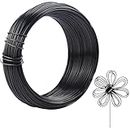1mm 50m Aluminum Craft Wire 18 Gauge 164Ft Metal Wire for Craft Armature Wire for Sculpting Thin Bendy Bendable Flexible Wire for DIY Jewelry Floral Artistic (Black)