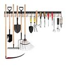 TVKB 51'' All Metal Garden Tool Organizer Adjustable Garage Tool Organizer Wall Mount Garage Organizers and Storage with Heavy Duty Hooks Tool Hangers for Garage Wall, Shed, Garden