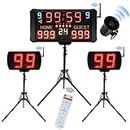 YZ LED Digital Scoreboard with Remote, Portable Basketball Scoreboard&Timers with Buzzer & 2 Pack Shot Clock 14/24/30s Custom Time Countdown for Basketball Game with Tripod