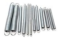 EISCO Extension Spring Set, Steel - Set of 12 Springs, 6inches - 9inches - Looped Ends - Eisco Labs