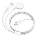 for Apple iwatch Charger USBC, [𝗠𝗙𝗶 𝗖𝗲𝗿𝘁𝗶𝗳𝗶𝗲𝗱] iWatch Charger Magnetic Cable for Apple Watch SE Ultra 9 8 7 6 5 4 3 2 1 & iPhone 14 13 12 11 X, 2 in 1 Smart Watch Charger Fast Charging