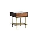 Coffee Table Small Square Side Table Modern Decorative Small Coffee Table Home Drawer Storage Bedside Table Office 2-layer Storage Coffee Table ModerCenter Table for Living Room