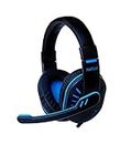 (Refurbished) Matlek Gaming Headphones with Adjustable Mic | Surround Sound | Deep Bass | Works with All Mobile Phones, PS5, PS4, Xbox One, Blue-Black (GH-16)