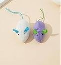 2 pcs Plush Mouse Cats Rattling Mice Amusement Toys Catnip Mice Toys Cat Mice Toys Kitten Stuffed Animal Toy Cat Catching Toy Sponge Ball Choose Color May Vary