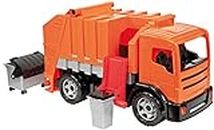 ksmtoys Lena Construction Toys Powerful Giants Toy Garbage Truck with Garbage and Recycle Bins in Yellow and Black Toys for Boys or Girls Age 3+, orange gray black, X-Large