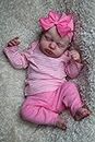 Pinky Reborn Baby Dolls Girl 20 Inch Soft Weighted Body Realistic Newborn Baby Dolls with Pink Clothes and Headwear,Cute Lifelike Handmade Silicone Sleeping Doll…