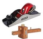 GARVIN 5" Mini iron steel block plane carpenter wood tool with sharp planer blade with smooth Round Knob and Solid Brass Adjustable screw (Block Plane + 3" Mortice Marking Gauge)