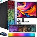HP ProDesk Desktop RGB Computer PC Intel i5-6th Gen. Quad-Core Processor 16GB DDR4 Ram 256GB SSD, 22 Inch Monitor, Gaming Keyboard and Mouse, Built-in WiFi, Win 10 Pro (Renewed)