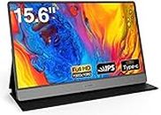 Portable Monitor - KOORUI 15.6 Inch 1080P FHD Laptop IPS Second Screen USB-C HDMI Travel w/Protective Cover & Dual Speakers, External for PC Phone Xbox PS4/5 Switch, Dark Grey (15B1)