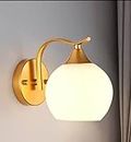 Avior Frosted Glass Wall Light for Bedroom, Living Room, Home Decoration Etc (Golden)