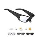 OhO Sport Audio Glasses,Open Ear Speaker Sunglasses to Listen Music and Make Phone Calls,Water Resistance and Full UV Lens Protection for Outdoor Sports with Extra Lens Sets