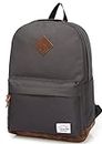 School Backpack,Vaschy Unisex Classic Lightweight Water-Resistant Campus School Boogbag for Kids Teen Boys Rucksack Travel Backpack Dark Gray