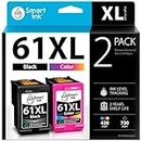 Smart Ink Remanufactured Ink Cartridge Replacement for HP 61XL 61 XL 2 Combo Pack to use with HP Envy 4500 5530 Deskjet 1000 1050 1512 1513 2540 2542 2549 3510 3050 3050A 4630 5530 (Black & Color)