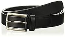 Perry Ellis Men’s Leather Tubular Dress Belt, Black, 34