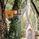 Statua da giardino simulata di bradipo e scoiattolo per giardinaggio in