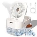 Portable Air Conditioners, Soves Room Cooler Air Conditioner [Rechargeable & 2.5L Water Tank], 3 Wind Speed & Light, 3 Cool Mist Room Portable AC Personal Mini Cooling Fan Evaporative Air Cooler