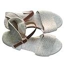 zapatos antideslizantes para mujer 2024 Winter Women's Summer Size Wedge Fish Mouth Roman Sandals 2-Khaki 2
