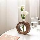 Ancient Shoppee Wooden 1 Glass Test Tube Home Decor Planter Modern Flower Vase with Wood Stand Plant Propagation