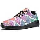 EGGDIOQ Fan Rainbow Men's Print Casual Walking Shoes Sneaker Lightweight Stylish Athletic Tennis Sports Running Shoes for Outdoor Hiking Travel