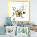 East Urban Home Anemone Bouquet Flower w/ Eucalyptus Branches II - Painting on Canvas in Gray/White | 16 H x 16 W x 1 D in | Wayfair