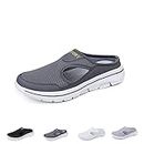 BDROX Men's Comfort Breathable Support Sports Sandals,Outdoor Casual Non Slip Orthopedic Sneakers Walking Slip on Shoes (Grey,43)
