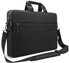 TECOOL 14 Inch Laptop Bag Case with Shoulder Strap, Waterproof Messenger Bag Computer Sleeve for 14 Inch Acer ASUS HP Dell Lenovo Notebook, MacBook Air/Pro 15, Women Men Business Briefcase, Black