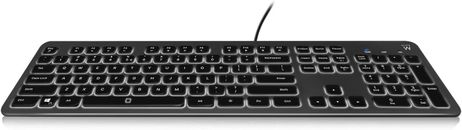 Ewent EW3268 White LED Backlit Keyboard USB Wired, Full-size, Large Letters