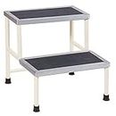 MINSALES™ Bed Side Double Foot step stool with Anti Slippery Rubber Coating Top Medical Furniture for Hospital/Clinic/Nursing Home and Domestic Use (Foot Step, Standard) (Double foot step stool)