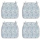 LVTXIII Outdoor Chair Cushions Set of 4, Patio Seat Cushions D16” x W17” x H2 with Ties for Patio Furniture Chairs Home Garden Decoration, Pebble Blue