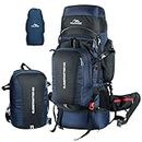 TRAWOC Internal Metal & Fiber Frame Rucksack Bag for Men & Women 80 Liter (70+10) Trekking, Hiking Travel Backpack with Detachable Daypack | Laptop Sleeve, Rain Cover and Shoe Compartment BHK012