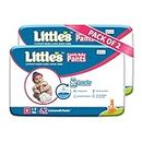 Little's Baby Pants Diapers with Wetness Indicator & 12 Hours Absorption, Small, White, 4 - 8 kg, 84 Count