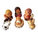 Happy Welcome,'Handcrafted 7 Piece Nativity Scene Set Ceramic Sculptures'