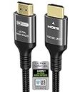 Câble HDMI 10 K 8 K 4 K 4 m, certifié ultra haut débit 4 K 120 Hz 144 Hz 8 K 60 Hz 4:4 48 Gbit/s 1 ms 12 bits ARC eARC DTS:X HDCP2.3 HDR10 compatible avec Mac Gaming PC Soundbar RTX3090 PS5 Xbox