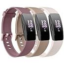 [3 Pack]Sport Bands for Fitbit Inspire 2 Bands & Fitbit Inspire HR Bands & Fitbit Inspire Bands Women Men, Soft Classic TPU Adjustable Comfortable Replacement Strap Wristbands for Fitbit Inspire 2/Inspire HR/Inspire/Ace 3/Ace 2