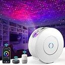 VT-Galaxy Star Projector, Smart WiFi App/Voice Control, 3D LED Galaxy Projector Night Light with Nebula, Compatible with Google Assistant, RGB Dimmable, Timing, for Kids Bedroom Party Decor (White)