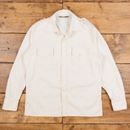 Vintage JCPenney Casual Shirt Button L 60s Towncraft Mens Long Sleeve Cream