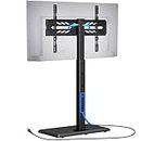 Greenstell TV Stand with Power Outlet, Universal Floor TV Stand for 32-70 inch, TVs - Height Adjustable, Swivel Tall TV Stand with Wood Base, Holds up to 110 LBs, Max VESA 600x400mm,Black