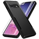 for Galax S10 Plus Case,Samsung Galaxy S10 Plus Case,with Screen Protector [Military Grade Drop Tested] Heavy-Duty Tough Rugged Shockproof Protective Case for S10 Plus 6.4 inch, Black