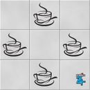 Coffee Cups Vinyl Wall Tile Stickers Decals Kitchen Home Decor